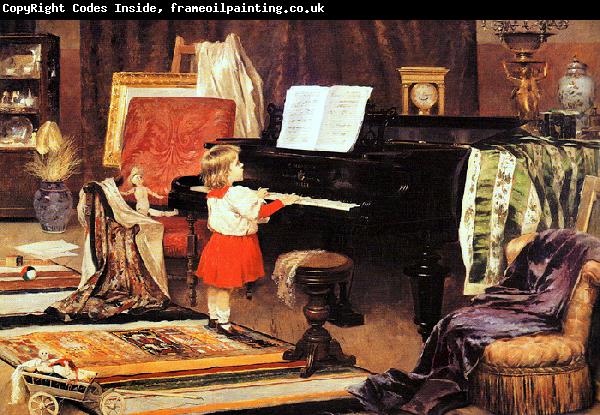 Aurelio de Figueiredo Girl at the piano